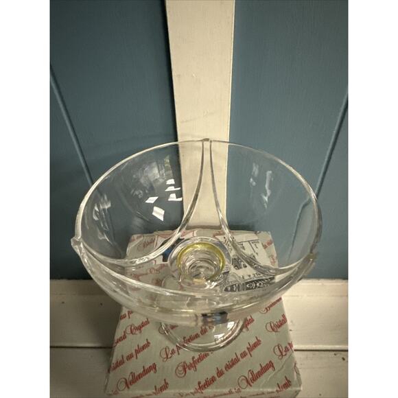 RARE VINTAGE MARCAUREL LEAD CRYSTAL CLEAR Candy GLASS BOWL Dish - Picture 3 of 6